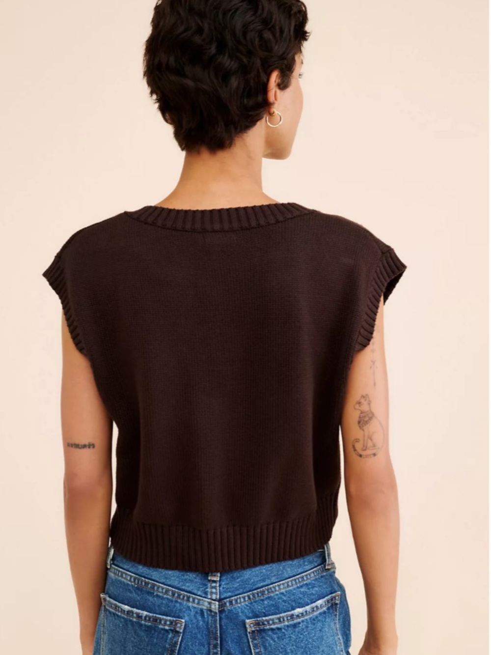 Anthropologie Dot & Lu Chocolate Brown Zip-Front Utility Vest - Picture 2 of 7
